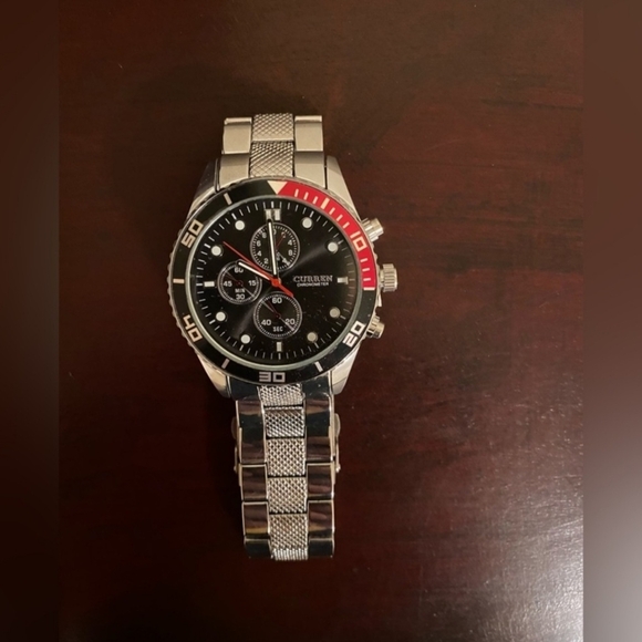 Curren Men's Silver and Black Chronograph Watch - Picture 4 of 4